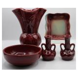 Vintage Dark Red Pottery
