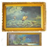 Antique Seascape Landscape Paintings (2)