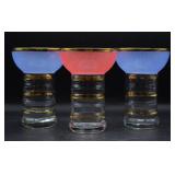 Mid-Century Dunbar Ring Color Cocktail Glasses