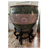 Asian Style Fishbowl Pot on Stand