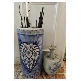 Asian Style Ceramic Umbrella Holder & Vessel