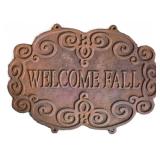 Cast Iron Garden Sign Welcome Fall