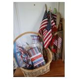 Patriotic Party Supplies, Vase & Wood Rolling Pins