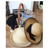 Brand New Scarves/ Shawls & 2 Straw Hats