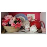 Floral Porcelain, Stoneware Bowl & Decor