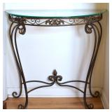 Glass-top Demi-Lune Foryer / Hall Table
