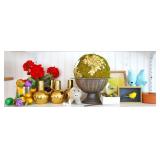 Misc. Garden Decor, Felt Wool Pig, Moss Ball +