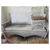 Vintage Wicker Couch & Child