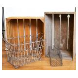 Vintage Wooden & Metal Crates & Baskets