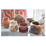 Terra Cotta, Wood Planters, Rabbit Garden Decor