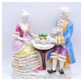 Vintage Porcelain 18th Cent. Style Couple w. Tea