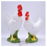 Norcrest Japan Ceramic Rooster & Chicken, Wishbone