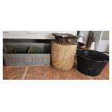 Cast Iron Flower Bucket, Planters & Tool Caddy