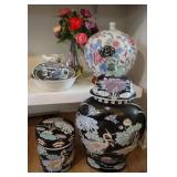 B&W China, Asian Style Decorative Urns & Jars