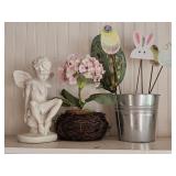 Resin Fairy, Faux Flowers & Easter Picks