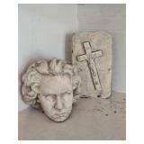 Molded Concrete Beethoven Head Planter & Bible