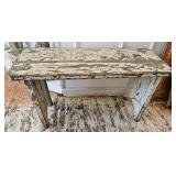 Rustic Weathered Wood Bench