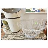 Metal Flower Bucket & Ornate Metal Flower Basket