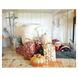 Fall Decor - Mini Pumpkins, Ribbon +