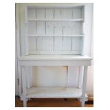 White Painted Country Chic Kitchen Hutch Shelf