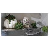Bisque Vase, Candles & Decor