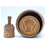 Antique Wooden Butter Molds - Wheat Design +