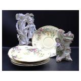 Crown Ducat Porcelain Saucers & Bisque Vases