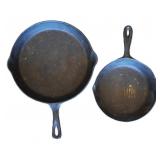 (2) Cast Iron Skillets w/ Smoke RIngs