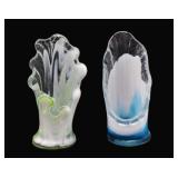 Pair of Art Glass Votive Candle Holders