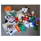 Lot of Beanie Babies, Coloring Books, Chalk ++