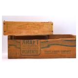 Antique Wooden Cheese Boxes - Kraft & Wisconsin