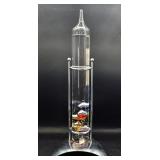 Glass Galileo Thermometer w/ Chrome Stand