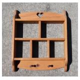 Wood Trinket Shelf w/ Hooks