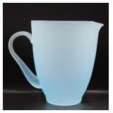 Frosted Blue Textured Glass Pitcher