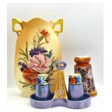 Antique Japan Vase & S&P Shakers