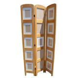 Solid Wood & Glass Tri-Fold Photo Room Divider