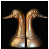 Vintage Brass Goose Head Bookends