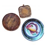 Wood Cutting Boards & Hand Painted Fish Platter