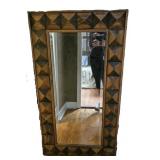 Geometric Wood Frame Wall Mirror