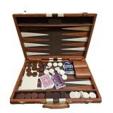 Leathercase Travel Backgamon Set