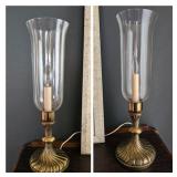 Pair of Brass Base Electric Lamps