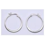 3.2g Sterling Silver 1" Hoop Earrings