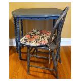 Vintage Blue Painted Desk & Chair
