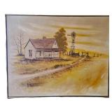 Maxwell Prairie Farmhouse Windmill Painting