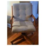 Vintage Oak Upholstered Desk Chair