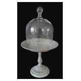 Metal Pedestal Stand & Glass Cloche
