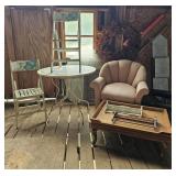 Folding Chairs & Mosaic Table, Wood Table & More