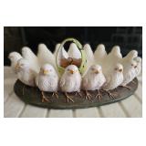 Decorative Resin Chick Bowl & Egg Basket