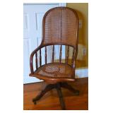 Vintage/Antique Cane Swivel Desk Chair