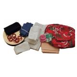 Group of Vintage Table Linens & Napkin Rings